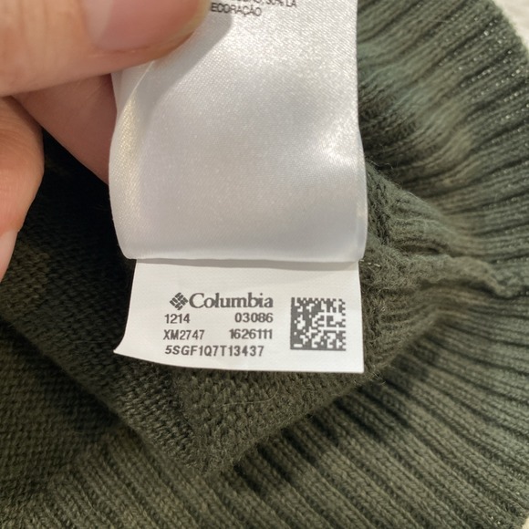 Columbia Mens Mock Neck 1/4 Zip Pullover Sweater, Olive Green, Knit Long Sleeve - Picture 7 of 9